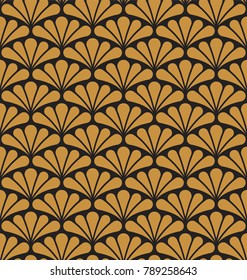 Vector Floral Art Nouveau Seamless Pattern. Geometric decorative leaves texture. Retro stylish background. 