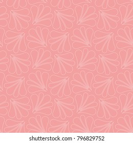 Vector Floral Art Nouveau Seamless Pattern. Geometric decorative leaves texture. Retro stylish background. 