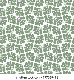 Vector Floral Art Nouveau Seamless Pattern. Geometric decorative leaves texture. Retro stylish background. 