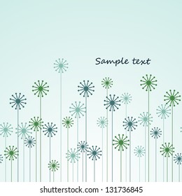 Vector floral background. Abstract dandelions