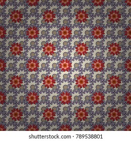 Vector. Floral background for abstract design. Vector graphic painting of falling flowers, doodles, grunge textures. Abstract fall seamless pattern in bright autumn colors (blue, gray and beige).