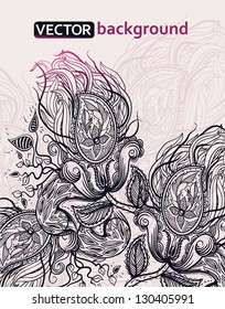 vector floral background with abstract floral elements