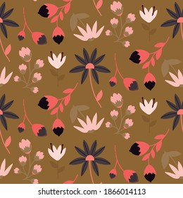 fondo floral vectorial con flores abstractas.