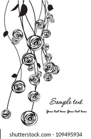Vector floral background black and white