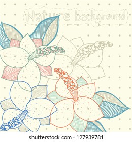 vector floral background with blooming magnolia