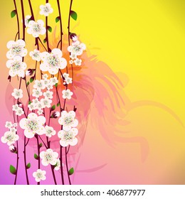 Vector floral background, card or invitation template