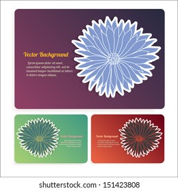Vector floral background cards template set with place for your text