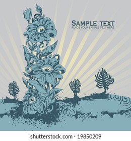 vector floral background, for CD cover