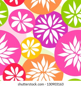 Vector floral background - colorful seamless pattern