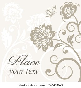 vector floral background with decorative flowers for design