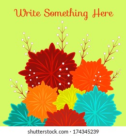 vector floral background with delicate flowers and branches for greeting card or invitation