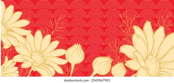 diseño de fondo floral vectorial .Diseño de textura de fondo abstracto vectorial, afiche brillante, fondo amarillo banner, Banner blanco horizontal o fondo floral decorado