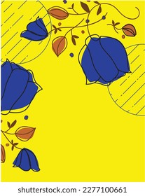vector floral background design card notebook journal book cove design in yellow color.eps