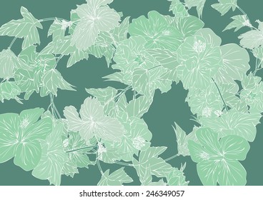 Vector floral background for design drawings and prints