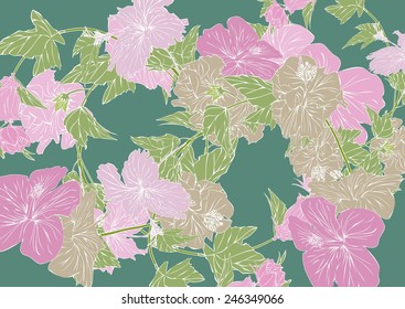 Vector floral background for design drawings and prints