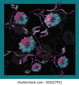 Vector floral background. Design for poster or apparel.