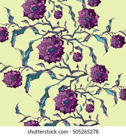 Vector floral background. Design for poster or apparel.