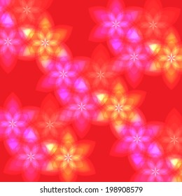 Vector Floral Background Design for Summer and Spring in Red