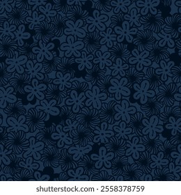 Vector floral background with ditsy flowers. Colorful abstract seamless pattern. Gentle botanical wallpaper. Groovy vintage print for fabric, paper, kids clothes and accessories