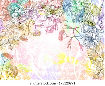 Vector floral background. EPS 10 