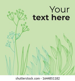 Fondo vegetal vectorial con ilustraciones de flores y hojas