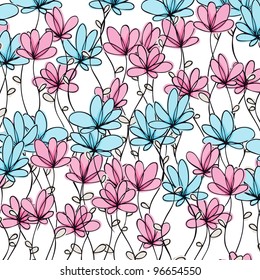 Vector floral background with flowers