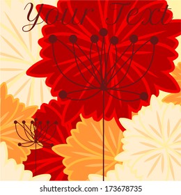 vector floral background with flowers and branches