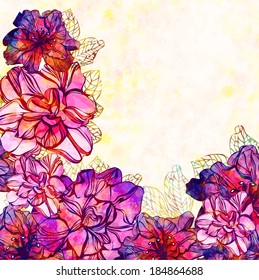 Vector floral background with flowers. EPS 10 