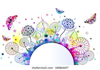 Vector floral background with flowers. EPS 10 