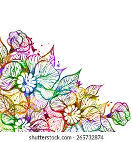 Vector floral background with flowers. EPS 10 