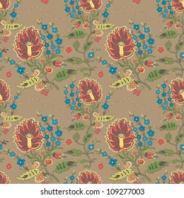  vector floral background. flowers and leaves