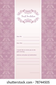 Vector floral background and frame, template. Can be used for invitations to any of your ceremony. For example a wedding.