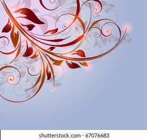Vector floral background with glow
