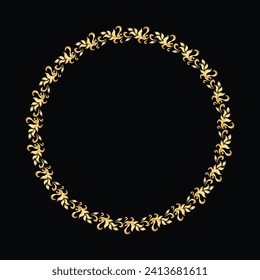Fondo vectorial floral con marco dorado.