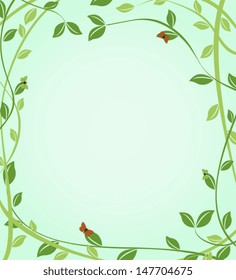 Vector floral background with green vegetation EPS 10