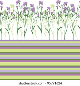 Vector floral background in green and violet pastel colors