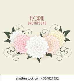 Vector Floral background, greeting cards with flowers