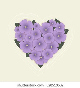 Vector Floral background, greeting cards with floral heart