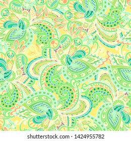 Vector floral background with hand made pattern. Doodles.