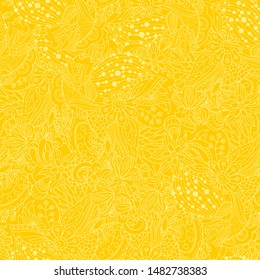 Vector floral background with hand made pattern. Doodles.