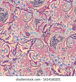 Vector floral background with hand made pattern. Doodles.