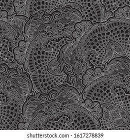 Vector floral background with hand made pattern. Doodles. Outline.