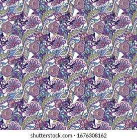 Fondo vectorial floral con un patrón hecho a mano. Doodles.