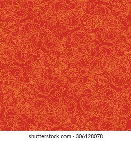 Vector floral background with hand made pattern. 