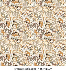 Vector floral background with hand made pattern. 