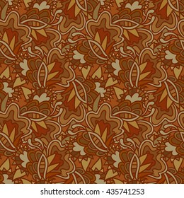 Vector floral background with hand made pattern. 