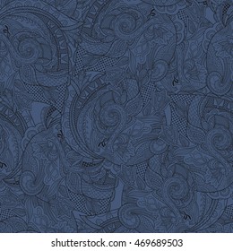 Vector floral background with hand made pattern. 