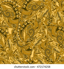 Vector floral background with hand made pattern. 
