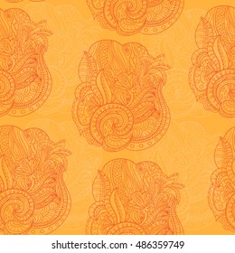 Vector floral background with hand made pattern. 