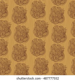 Vector floral background with hand made pattern. 